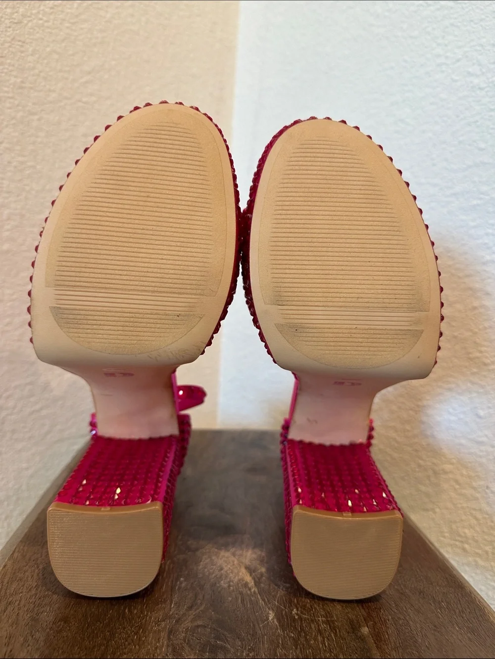 D'Amelio Mayvinaa Rhinestone Platform Sandals Vibrant Pink Size 8.5